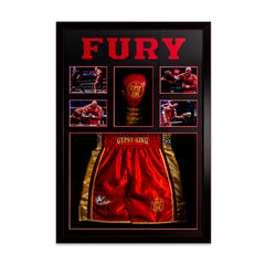 Tyson Fury Signed Replica Glove And Shorts Display with LED Lights