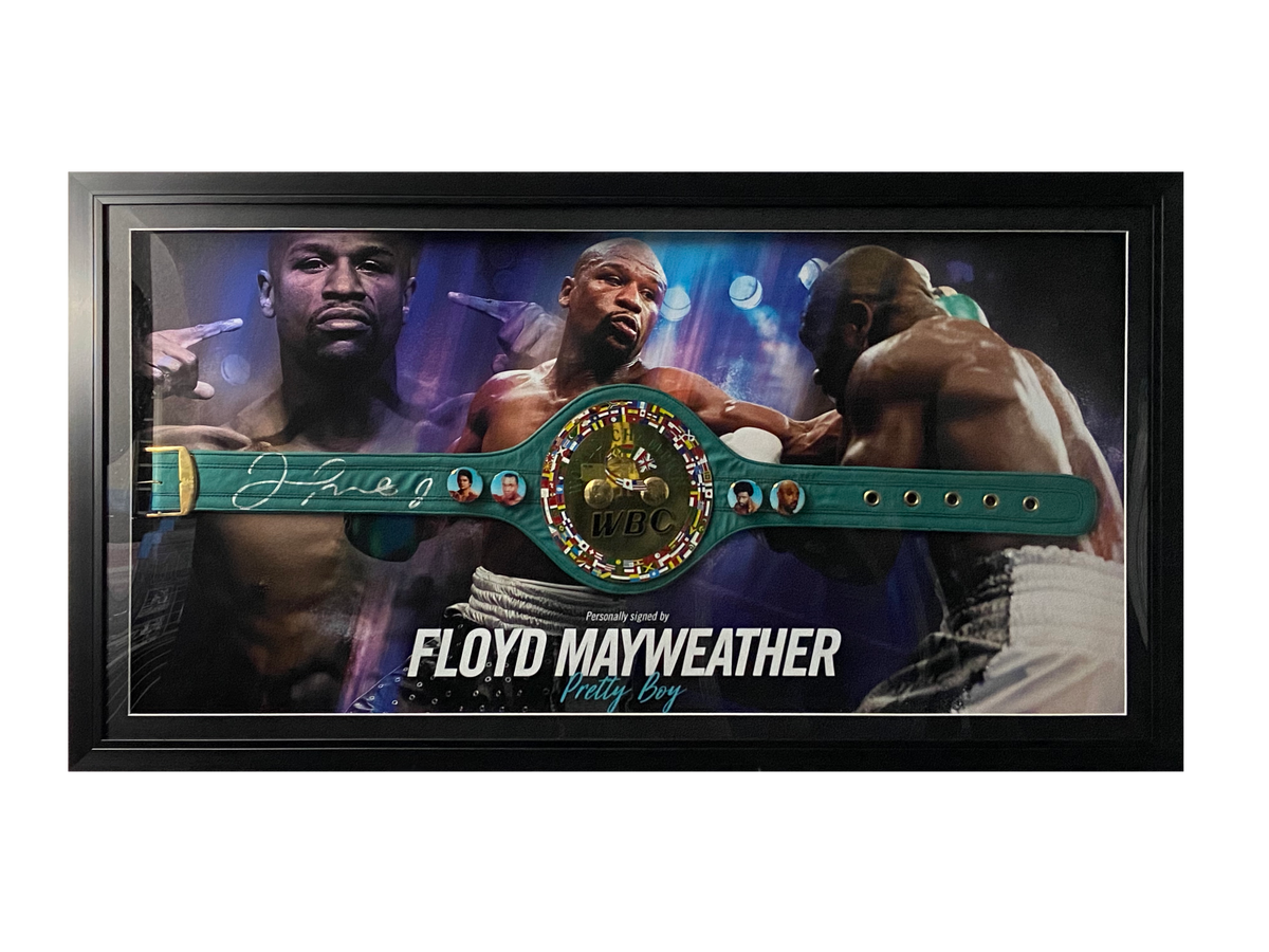 Floyd Mayweather Signed Replica Belt With Lights Display