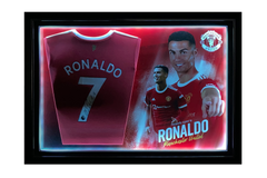 Cristiano Ronaldo Signed Replica Manchester United Shirt - Picture Board Style with LED Lights