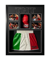 Floyd Mayweather Signed Replica Shorts And Glove With Lights Display