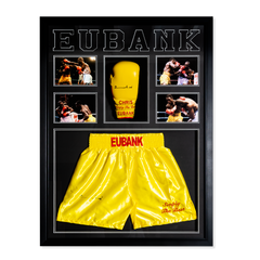 Chris Eubank Signed Replica Shorts And Glove Display