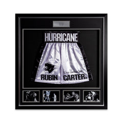 Rubin Carter Signed Replica Shorts With Picture Display