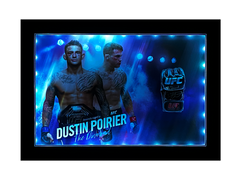 Dustin Poirier Signed Replica UFC Mitt - Picture Board Display with LED Lights