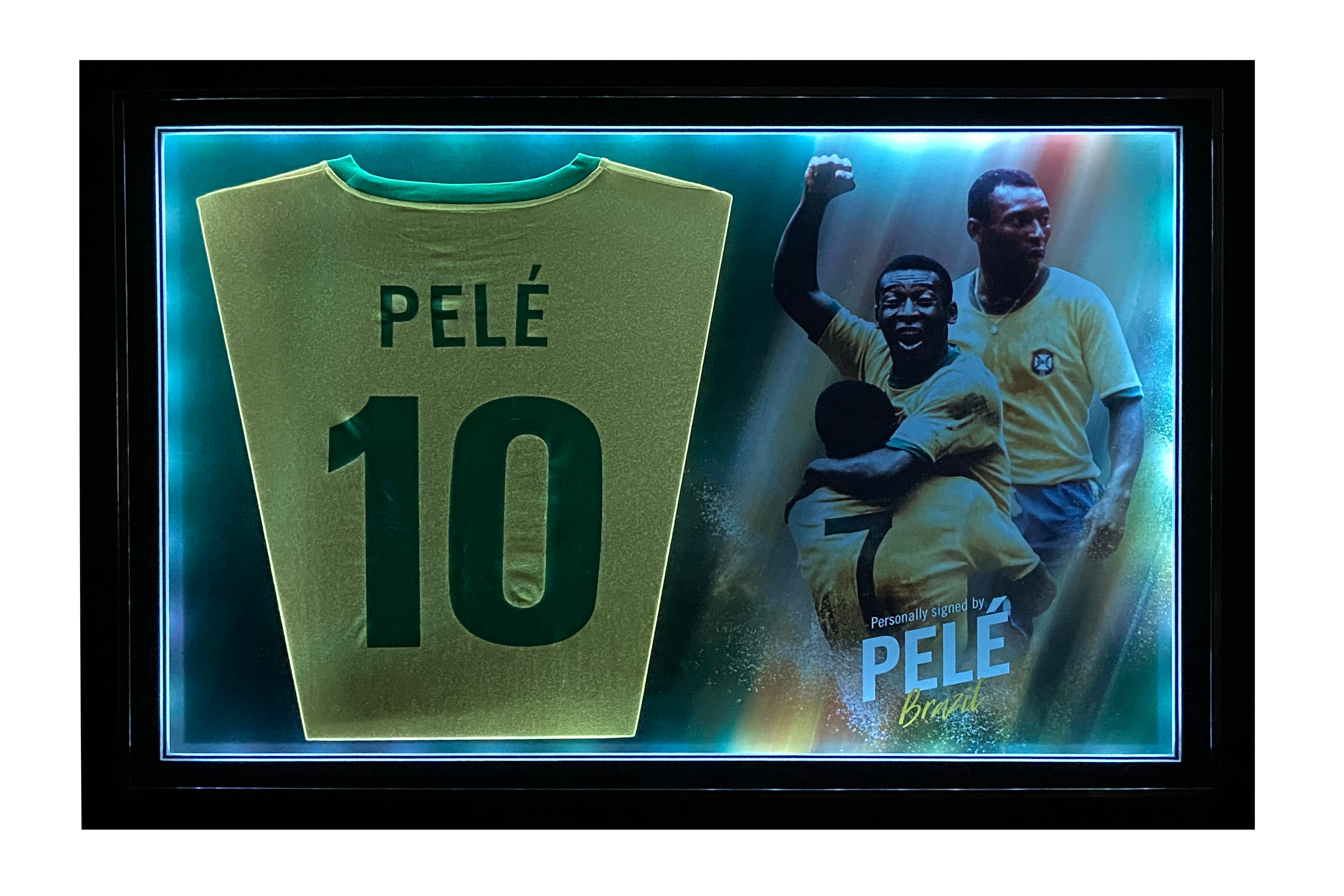 Pele Signed Replica Shirt - Picture Board Style with LED Lights