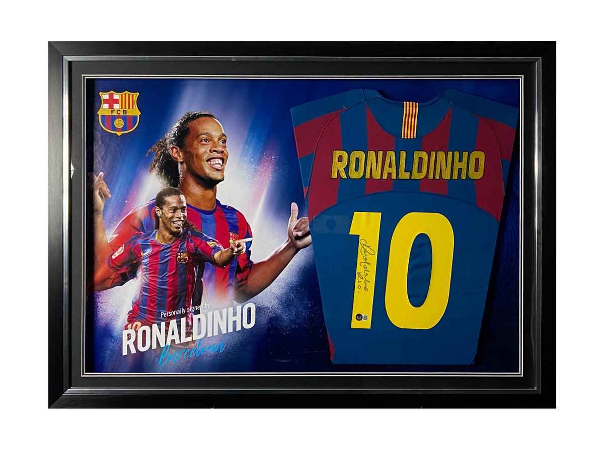 Ronaldinho Signed Replica Shirt With Light Display