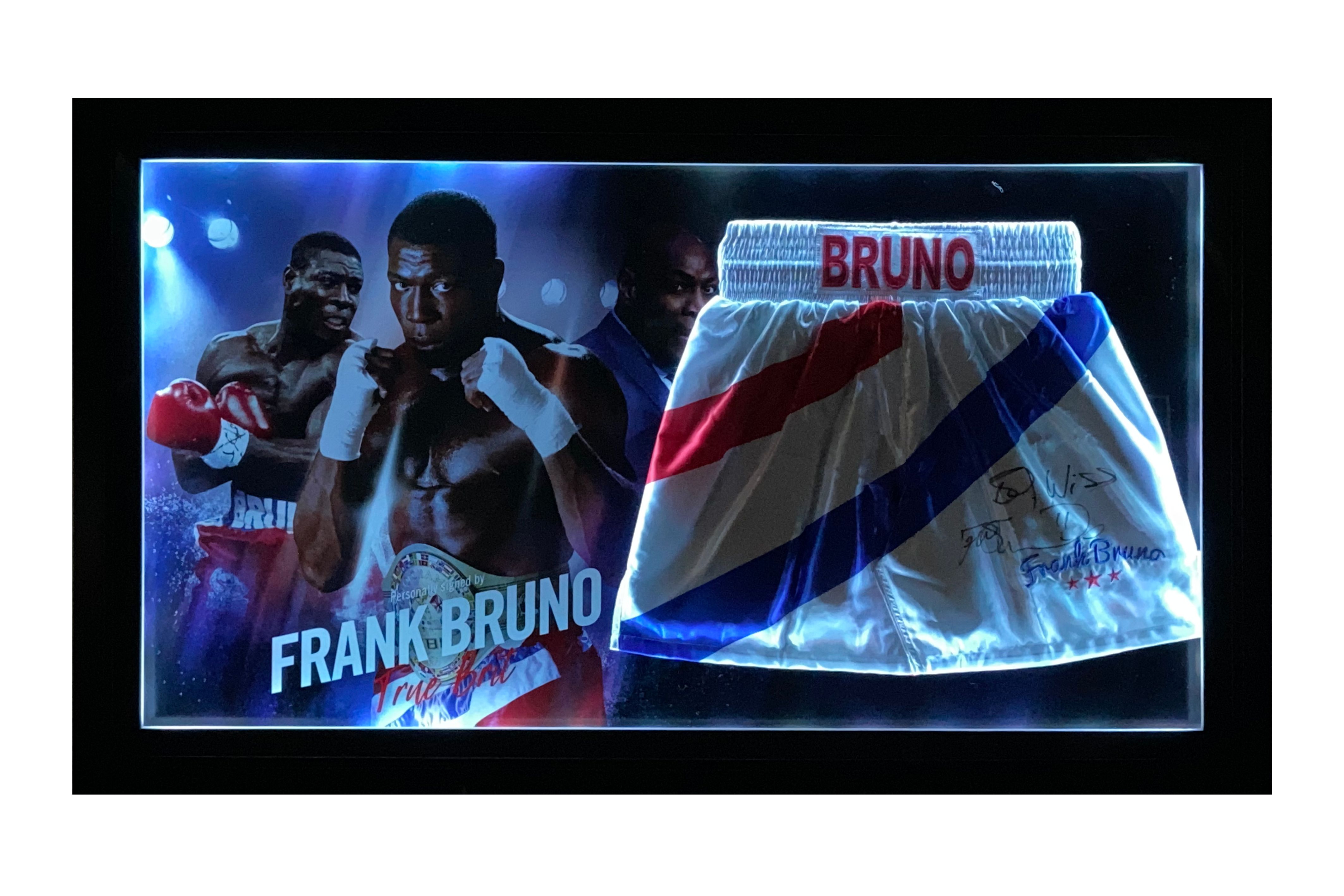 Frank Bruno Signed Replica Shorts With Lights Display