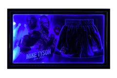 Mike Tyson Signed Replica Shorts With Picture And Light Display