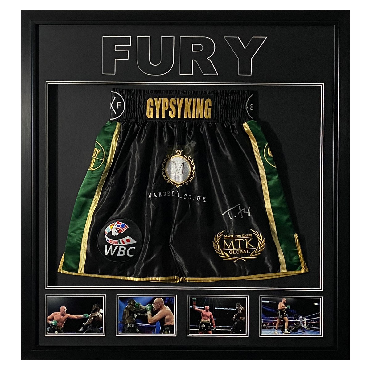 Tyson Fury Signed Replica Shorts With Picture Collection