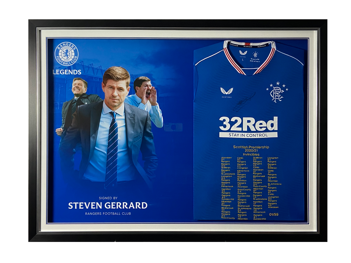 Steven Gerrard - Rangers Embroidered Signed Replica Shirt