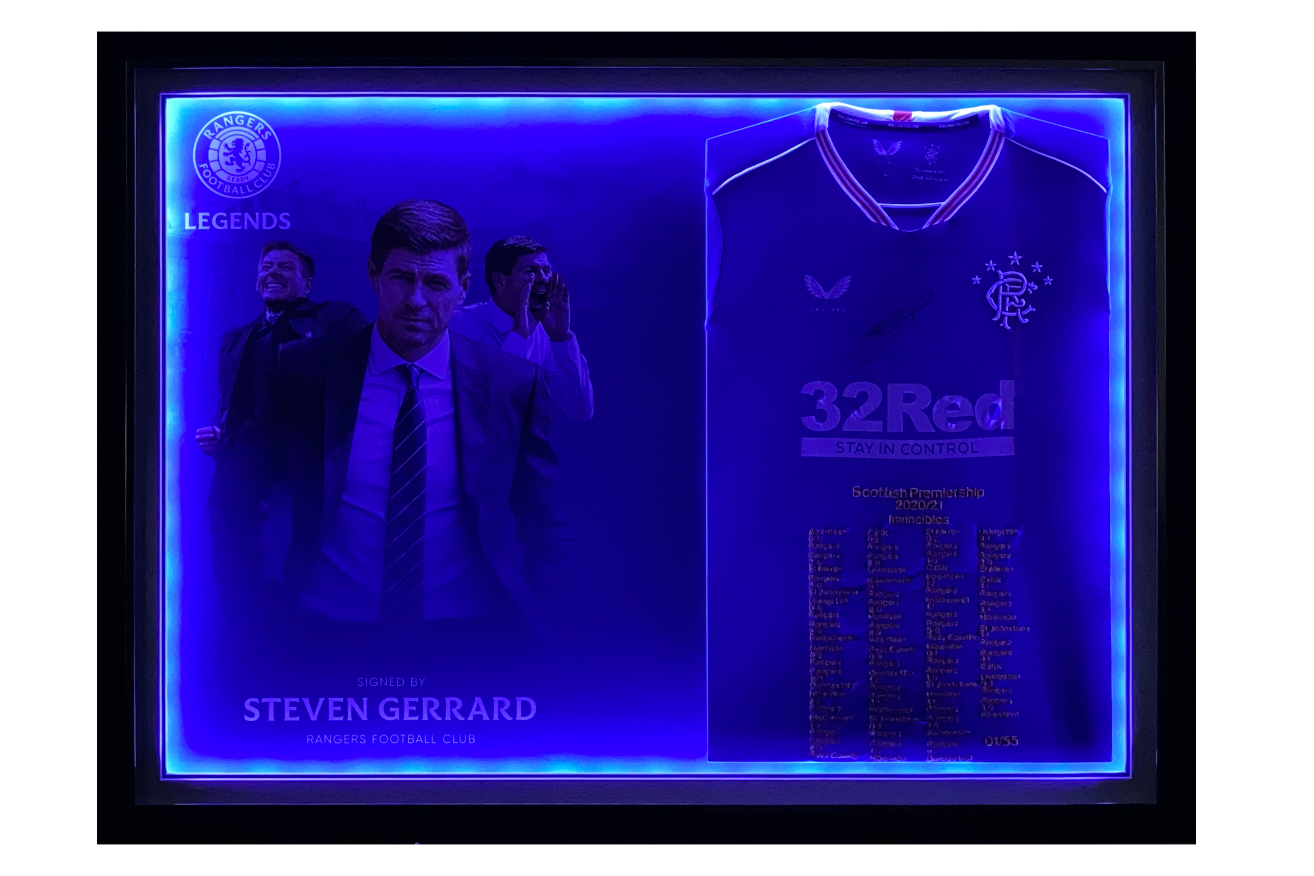 Steven Gerrard - Rangers Embroidered Signed Replica Shirt